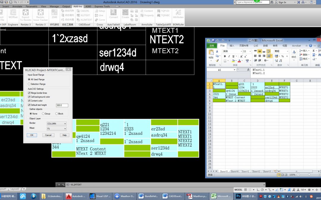 Các ứng dụng dành cho phần mềm AutoCAD và Excel