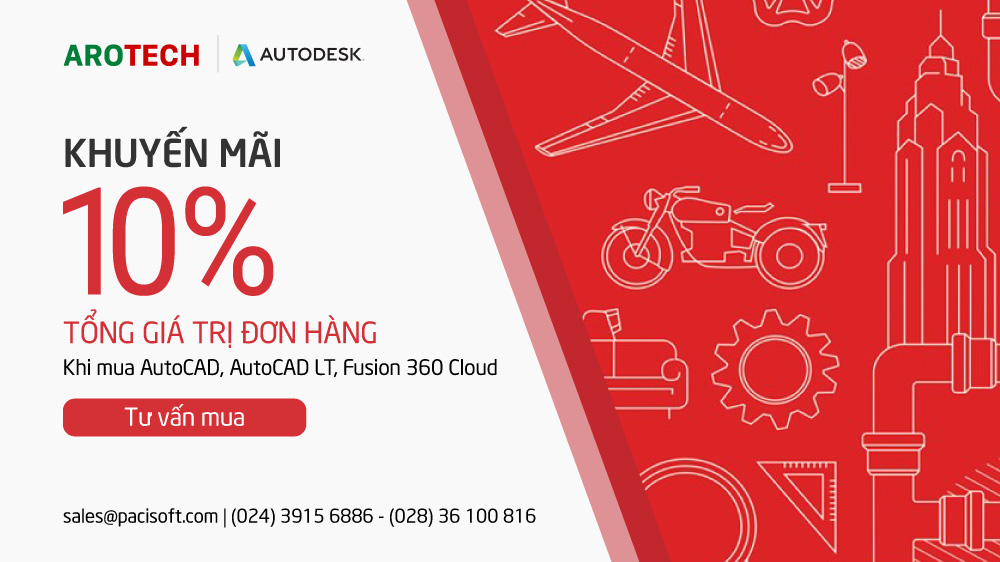 Khuyến mãi AutoCAD, AutoCAD LT, Fusion 360 Cloud đến ngày 24/10/2019