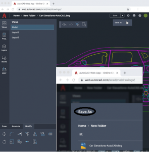 save as trên AutoCAD web