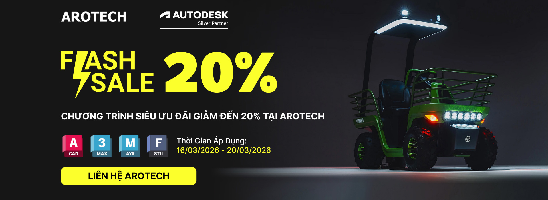 Flash Sale Autodesk Giảm 20% – Chương Trình Ưu Đãi AutoCAD, Revit, Maya Tại Arotech Flash Sale Autodesk Giảm 20% - Chương Trình Ưu Đãi AutoCAD, Revit, Maya Tại Arotech