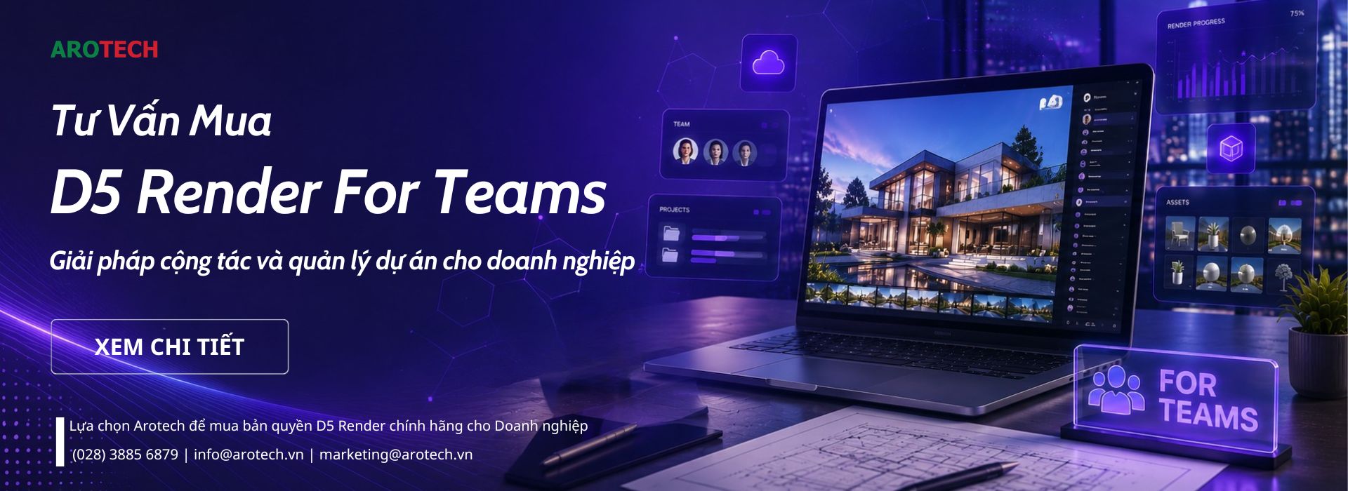 tư vấn mua d5 render for teams