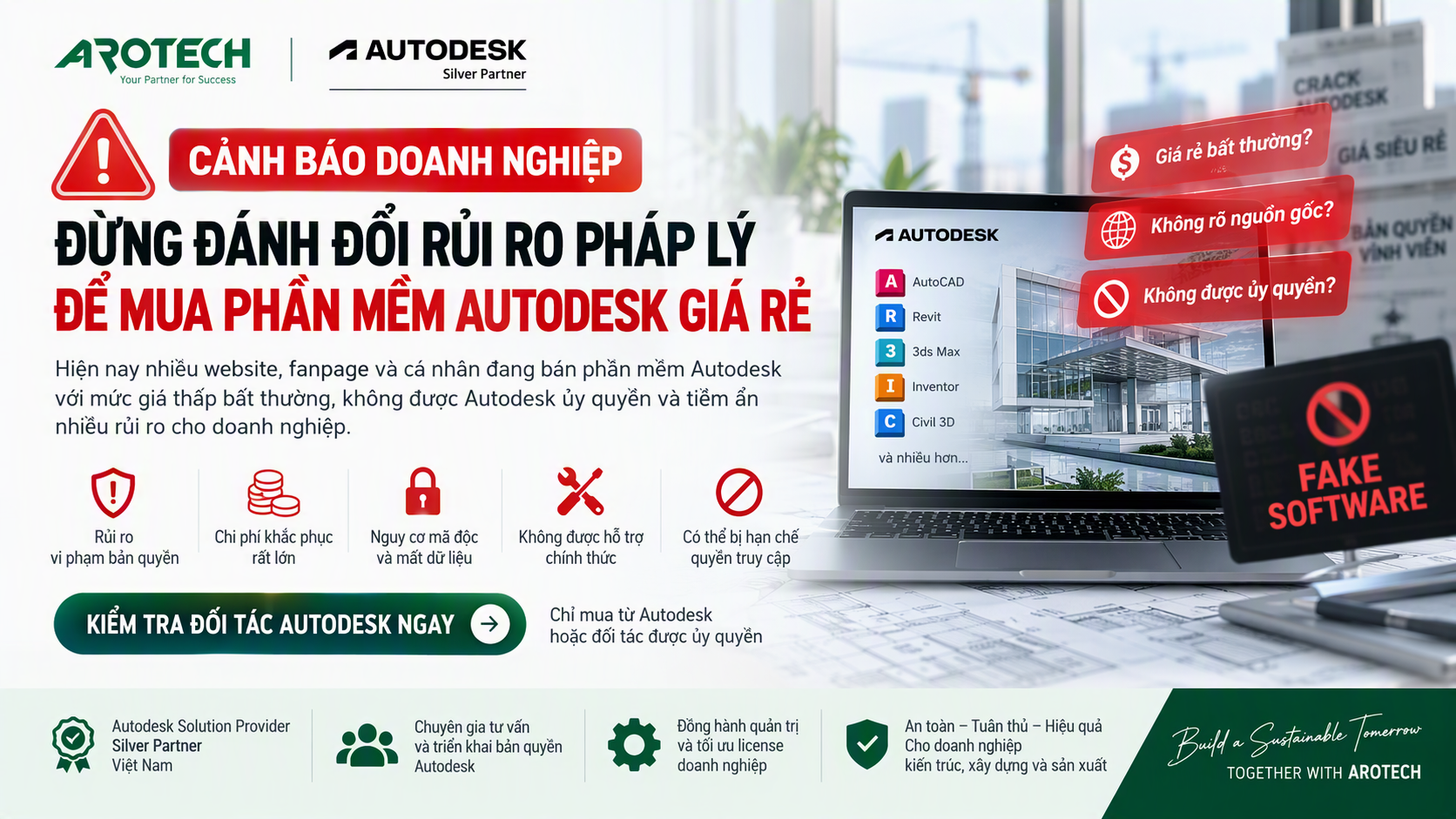 Cảnh báo mua phần mềm Autodesk không chính thống